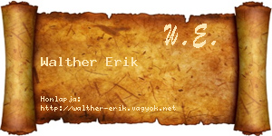 Walther Erik névjegykártya